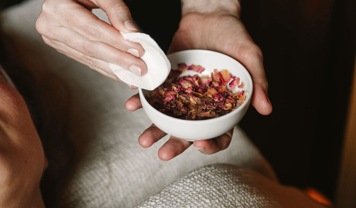 Freshly blended Niki Newd® Rose Toner – handmade natural toner with calming and balancing properties.