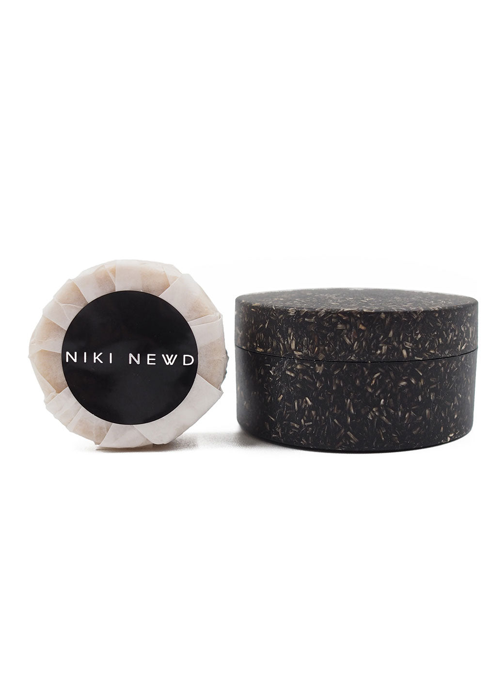 Niki Newd® Oatmeal Soap with case — natural face cleanser and travel-ready skincare essential.
