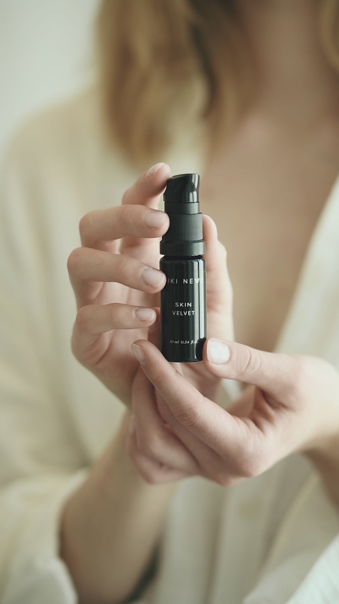 Apply Niki Newd® Skin Velvet under eyes — antioxidant serum that helps reduce fine lines and brighten skin.