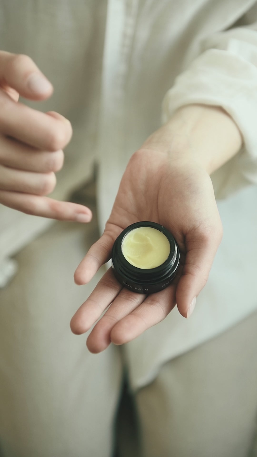 Rich texture of award-winning Niki Newd® Skin Balm — ideal day night moisturizer for dry and winter skin care.