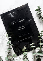 Niki Newd® Cocoa Skin Mask – ravitseva ja silottava kaakaokasvonaamio, joka kirkastaa ihoa ja sisältää tuoretta kaakaota.