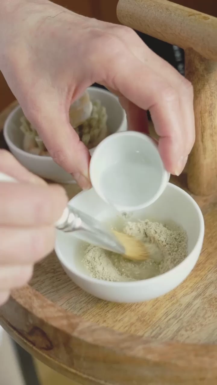Niki Newd Spruce Sprout Skin Mask brushed onto the face for a fresh, clear and balanced-looking complexion.