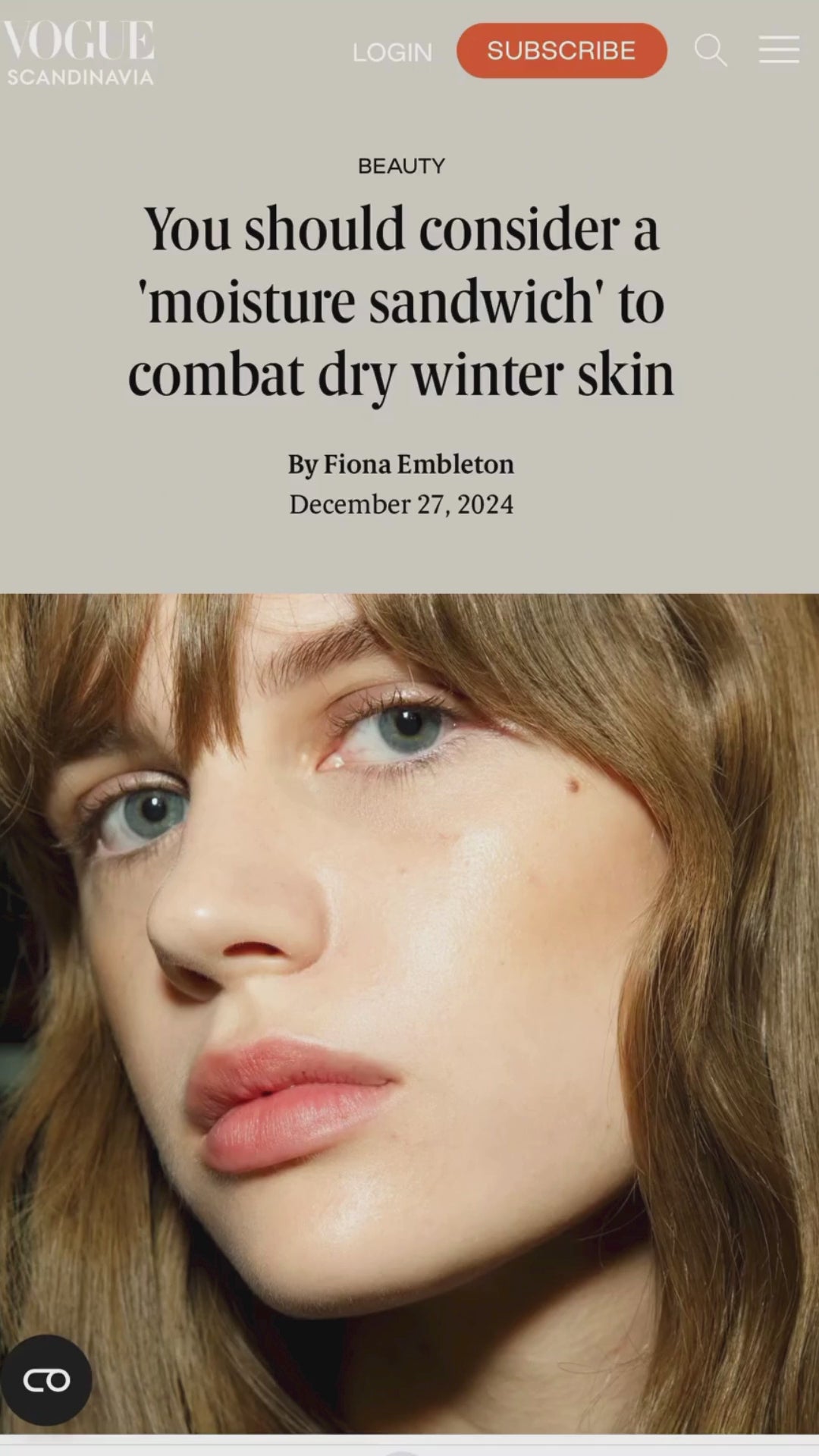 Niki Newd Skin Butter jar featured in Vogue Scandinavia, a natural Finnish balm for winter skin.